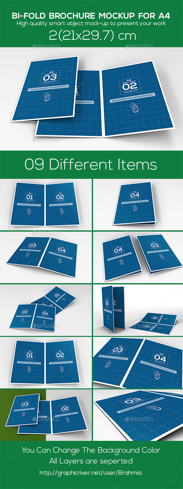 Bi Fold Brochure Mockup A4 - Brochures Print