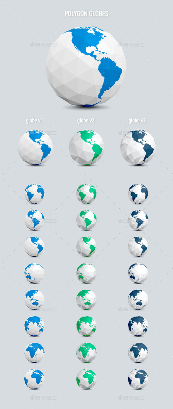Polygon Earth Globes - Graphics