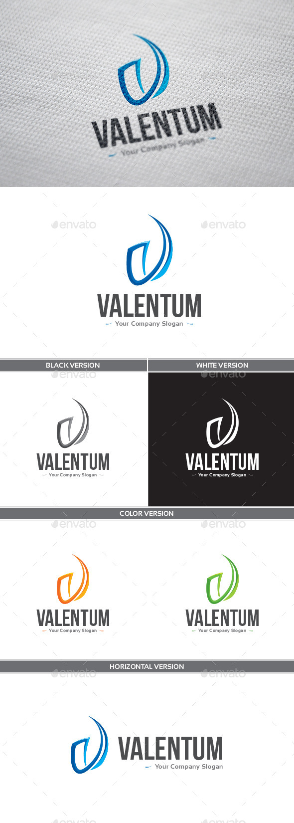 Valentum Logo - Letters Logo Templates