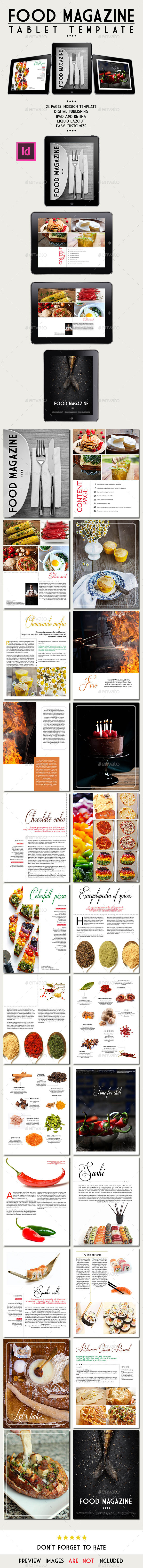 Tablet Food Magazine Template - Digital Magazines ePublishing