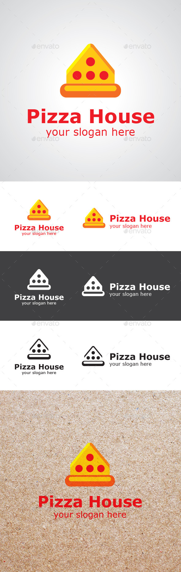 Pizza House Logo Design - Food Logo Templates