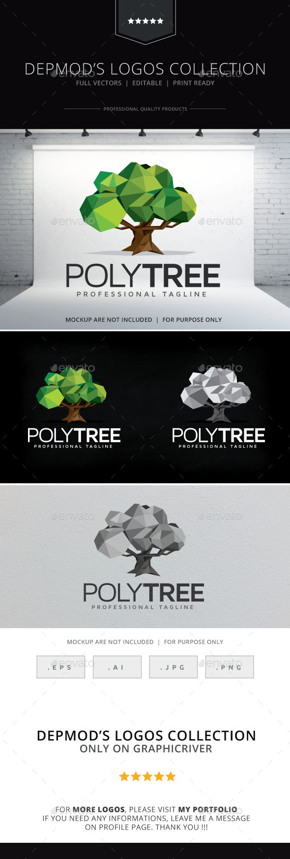 Poly Tree Logo - Nature Logo Templates