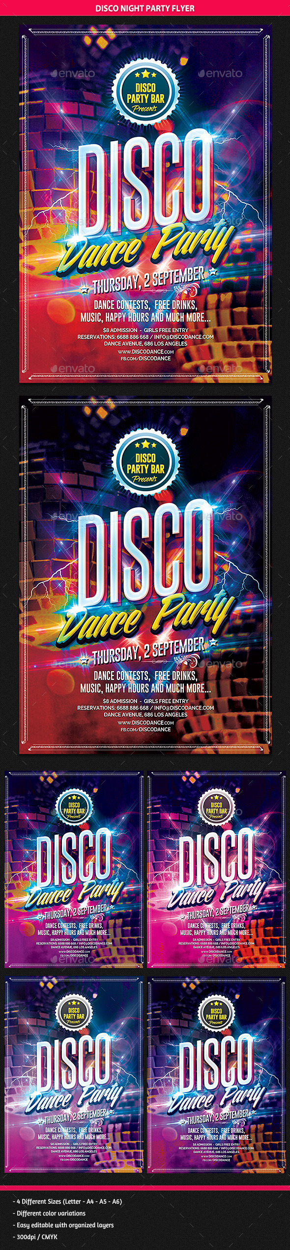 Disco Night Party Flyer - Clubs & Parties Events