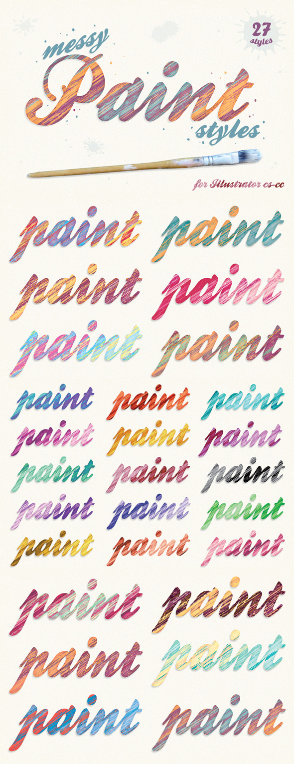 Messy Paint Styles - Styles Illustrator