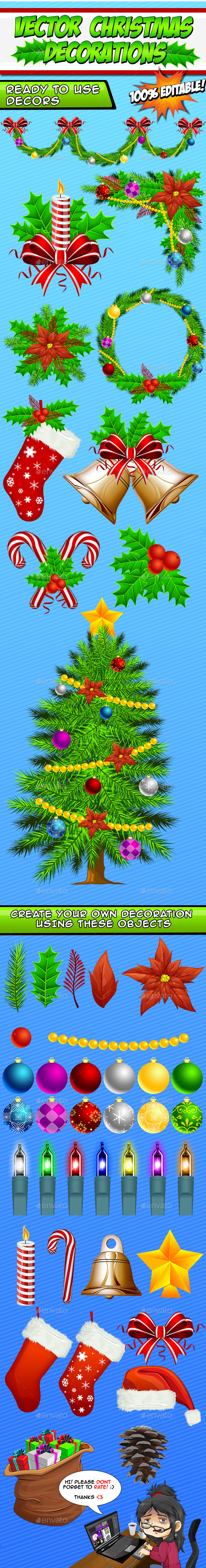 Vector Christmas Decorations - Create Your Own - Illustrations Graphics