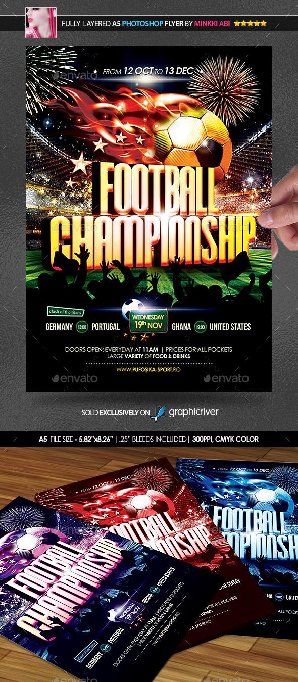 Football Championship Poster/Flyer - Sports Events