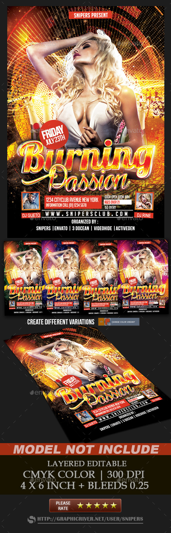 Burning Passion Flyer - Clubs & Parties Events