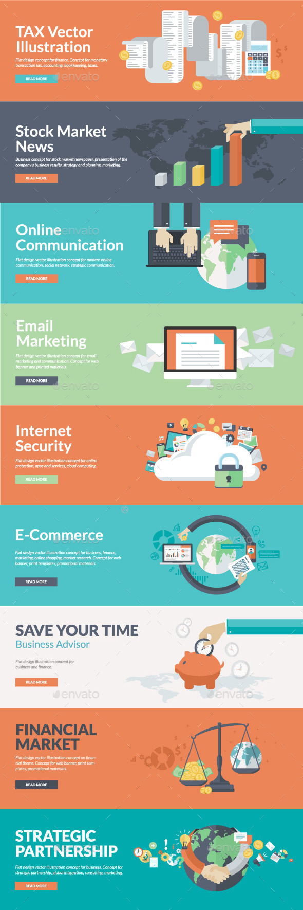Flat Concepts for Marketing, Finance, Business - Business Conceptual