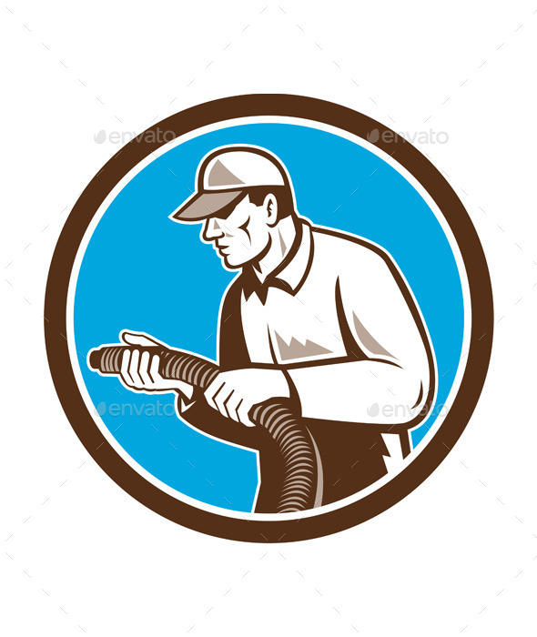 Home Insulation Technician Retro Circle - People Characters