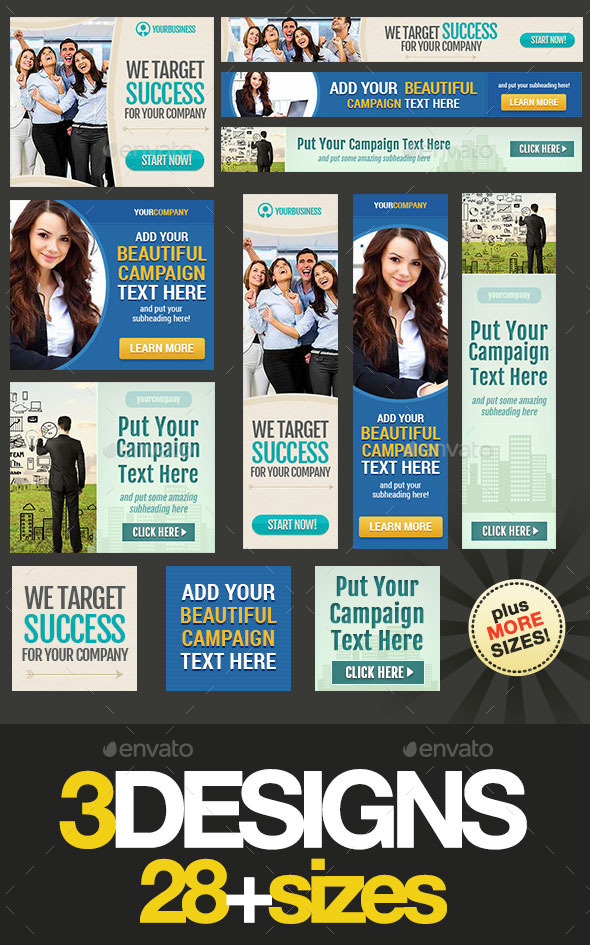 Corporate Web Banner Set Bundle 13 - Banners & Ads Web Elements