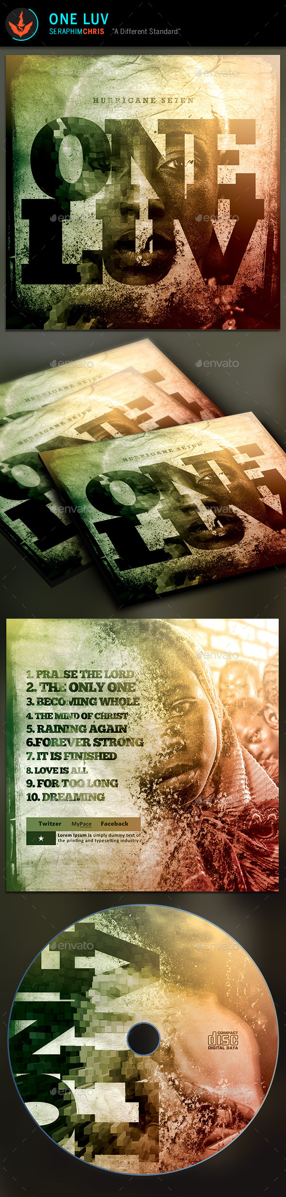 One Love: CD Artwork Template - CD & DVD Artwork Print Templates