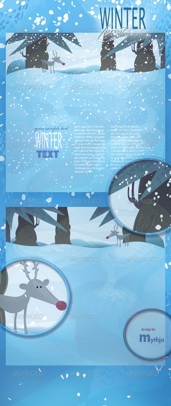Vector winter landscape with frozen meadow - Landscapes Nature