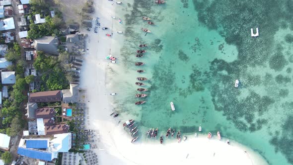 Boats in the Ocean Near the Coast of Zanzibar Tanzania alt
