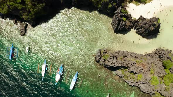 Tropical Seawater Lagoon and Beach, Philippines, El Nido alt