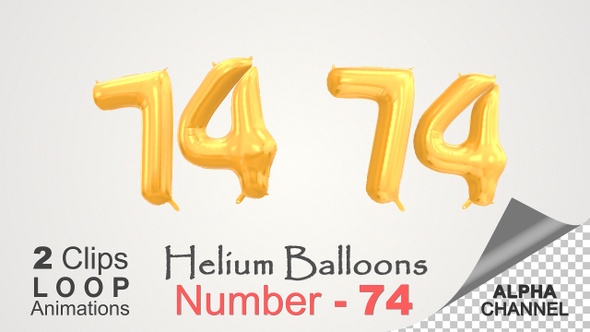 Celebration Helium Balloons With Number – 74