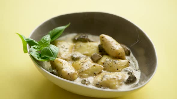 A Plate of Handmade Potato Gnocchi with Truffles