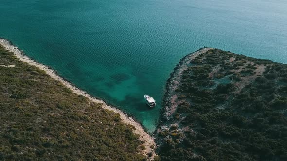 White Boat Aerial Video
