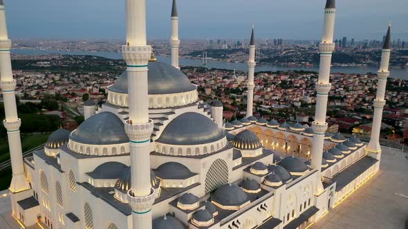 Camlıca Mosque Drone Video at Sunrise