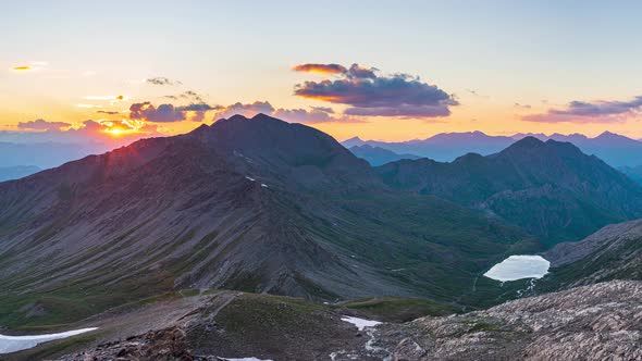 PAN: the Taillante ridge in the french Alps at sunset alt