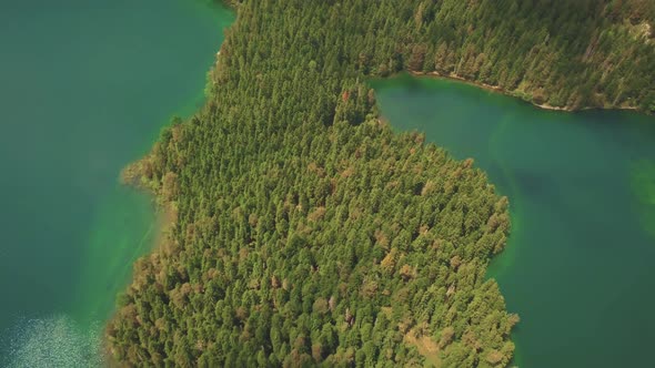 Aerial Footage of the Black Lake in National Park Durmitor