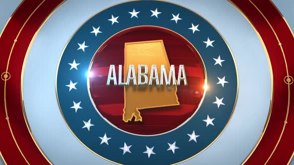 Alabama United States of America State Map with Flag 4K