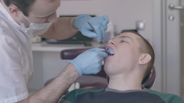 Dentist makes a mold jaw