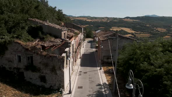 Aerial view of Conza della Campania, Irpinia, Italy. alt