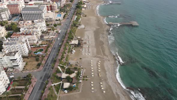 Alanya, Turkey - a Resort Town on the Seashore. Aerial View alt