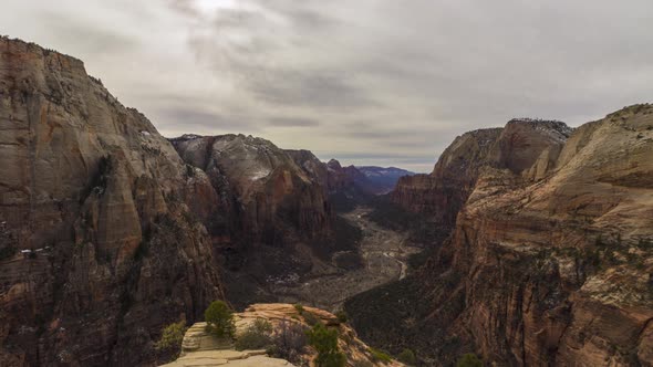 Zion Canyon From Summit of Angels Landing. Utah, USA alt