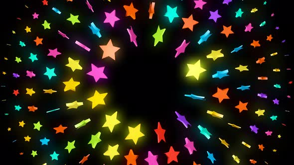 Colorful Glow Stars Background 4K