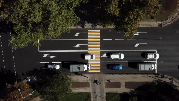 City Roads From Above - Modern Urban Traffic Intersection in August alt