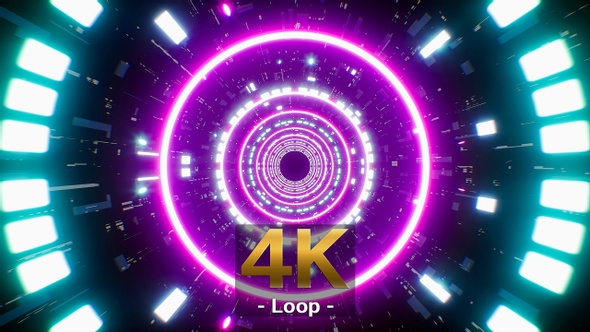 Blink Purple Pink Circle Light Sci Fi Tunnel 4K alt