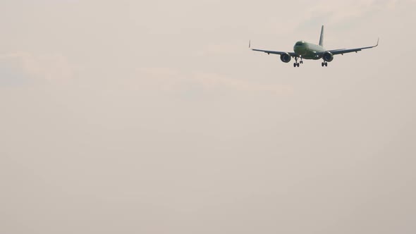 Jet Airplane Approaching Before Landing alt