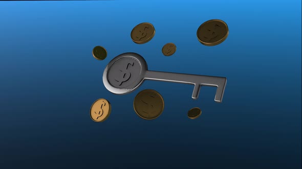 Security Key Coin Animation 4K