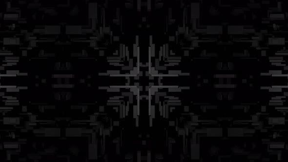 Abstract Looped Background with Symmetrical Square Structures of Many Elements Lighting Bulbs alt