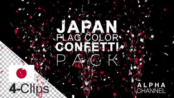 Japan Flag Color Celebration Confetti Pack