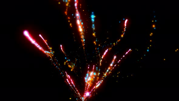 Colorful Glowing Fireworks Rockets