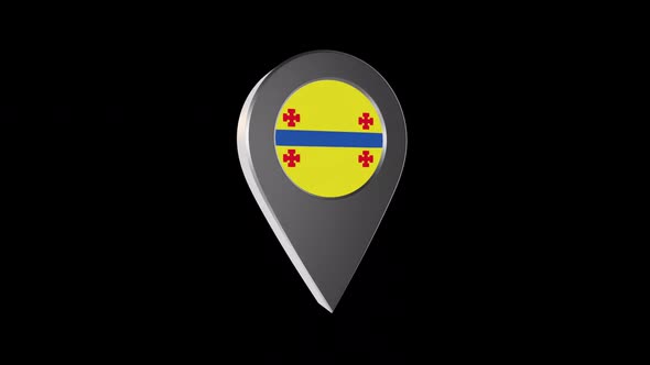 3d Animation Map Navigation Pointer With Flag Of Papayan (Colombia) With Alpha Channel - 2K alt