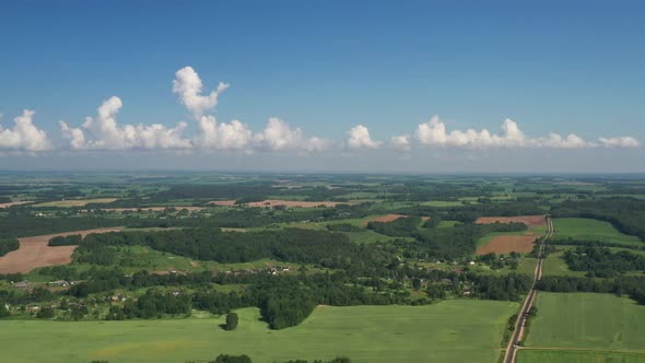 View From the Height of the Green Field and the Forest Near Minsk