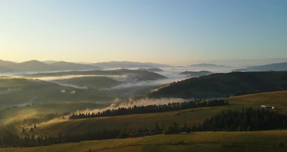 Fog In The Carpathian Mountains.