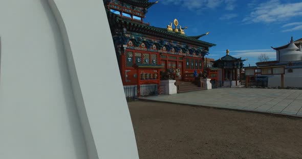 Buddhist Temple in the Steppes of Buryatia on a Sunny Day alt