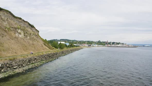 Port Townsend Washington Aerial View Of Waterfront Trail And Downtown In The Distance alt