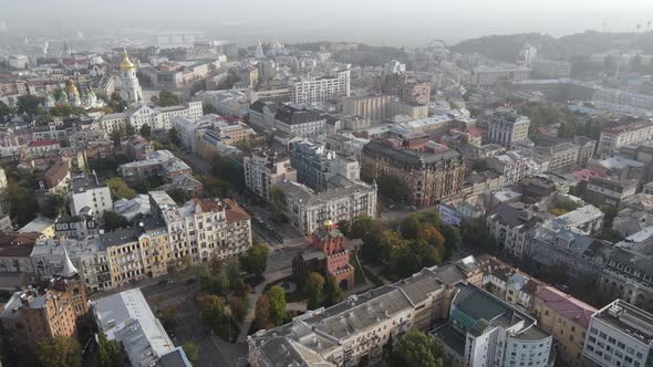 Cityscape of Kyiv, Ukraine. Aerial View, Slow Motion alt