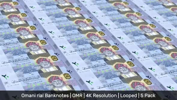 Oman Banknotes Money / Omani rial / Currency R.O. / OMR / 5 Pack - 4K alt