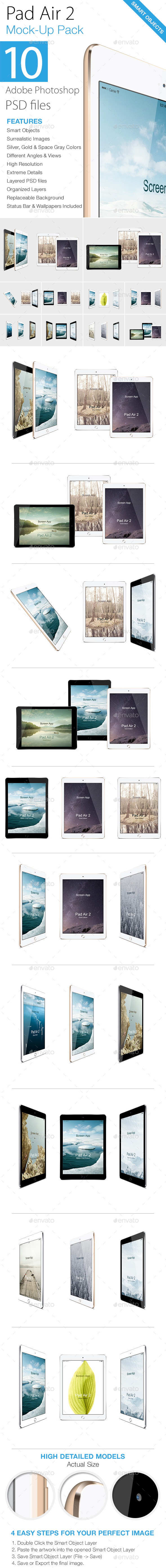 Pad Air 2 Mock-ups Pack - Product Mock-Ups Graphics