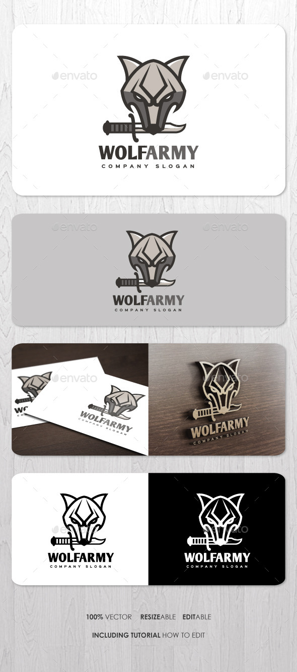 Wolf Army Logo - Animals Logo Templates