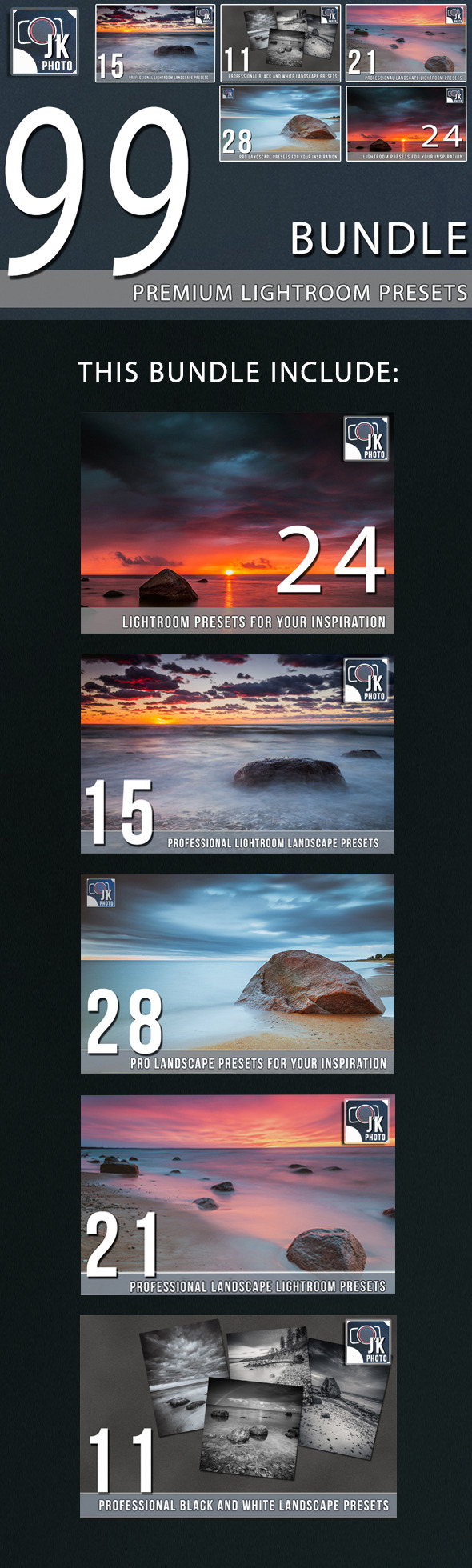 99 Premium LightRoom Presets Bundle - Landscape Lightroom Presets