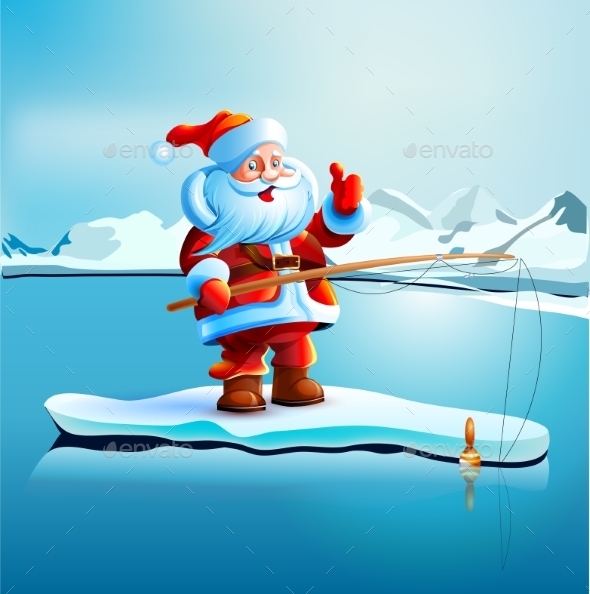 Santa Claus Shows Thumbs Up - Christmas Seasons/Holidays