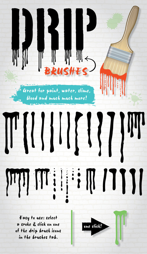 Drip Brushes - Brushes Illustrator