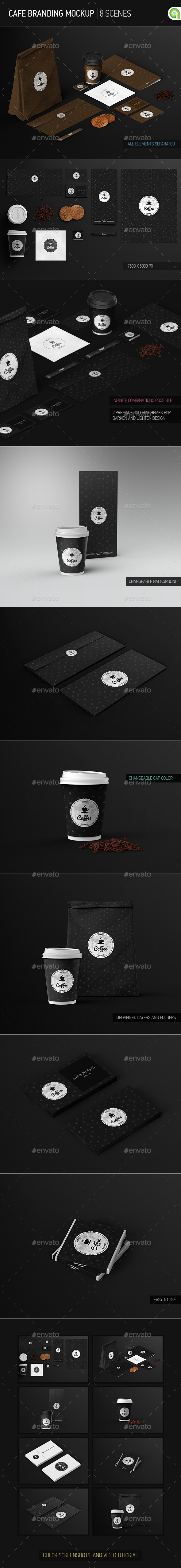 Cafe Branding / Identity / Coffee cup Mock-Up - Food and Drink Packaging